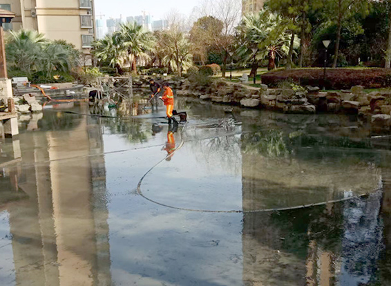 德清景观池淤泥清理